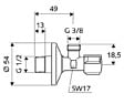 SCHELL - Comfort Lot de 2 robinets d'équerre avec fonction de régulation, Classe de débit A (052120699-PRO2) - vignette