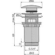ALCA - Set Bonde Clic-clac raccord 5/4", pour lavabo avec trop-plein + Siphon, Chrome (AlcaSetChrome) - vignette