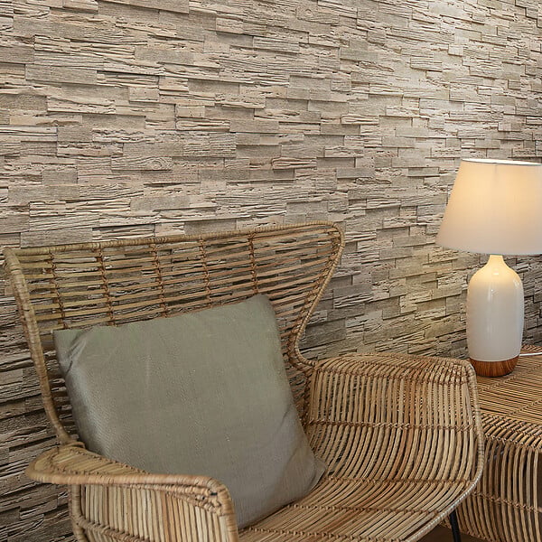 MODULO - Plaquette de parement béton Woodyteck - Beige nuance - large