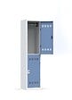 P.HENRY - Vestiaire 1 colonne - 2 cases - Gris perle et bleu - vignette