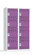 P.HENRY - Vestiaire métallique 2 colonnes 4 cases - Acier - Gris perle - vignette