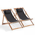 OVIALA - Lot de 2 chiliennes eucalyptus noir - Socoa - vignette