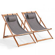 OVIALA - Lot de 2 chiliennes eucalyptus gris clair - Socoa - vignette