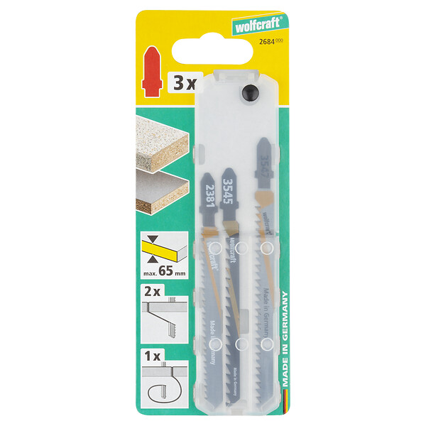 WOLFCRAFT - Kit 3 lames scie sauteuse - Queue en T - HCS - large