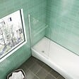 AICA SANITAIRE - AICA pare-baignoire 70x130cm profilé blanc écran paroi pivotante - vignette