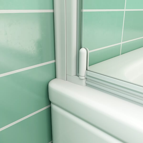 AICA SANITAIRE - AICA pare-baignoire 70x130cm profilé blanc écran paroi pivotante - large
