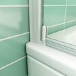 AICA SANITAIRE - AICA pare-baignoire 70x130cm profilé blanc écran paroi pivotante - vignette
