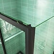 AICA SANITAIRE - AICA cabine de douche coulissante 120x90x195cm porte de douche avec l'amortisseur 120cm cabine de douche Noire en 8mm verre anticalcaire - vignette
