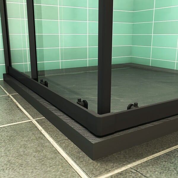 AICA SANITAIRE - AICA cabine de douche 90x90x200cm cabine de douche coulissante en verre anticalcaire et le modèle noir mat Hauteur 200cm - large