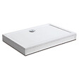 AICA SANITAIRE - AICA receveur de douche blanc 160x80cm rectangulaire, Extra-plat, bac à douche avec le kit de plinthe, 10 pieds, la bonde de receveur et le siphon 90cm - vignette