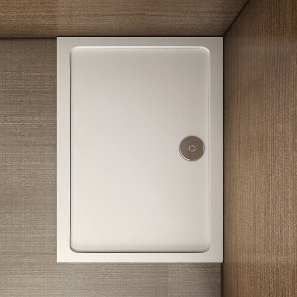 AICA SANITAIRE - AICA receveur de douche blanc 120x80x3cm rectangulaire, Extra-plat, gel coat, bac à douche anti-dérapant Modèle Classique - large