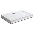 AICA SANITAIRE - AICA receveur de douche blanc 140x70cm rectangulaire, Extra-plat, bac à douche avec le kit de plinthe, 10 pieds, la bonde de receveur et le siphon 90cm - vignette