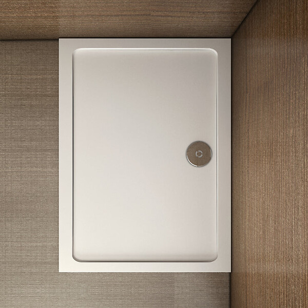 AICA SANITAIRE - AICA receveur de douche blanc 90x80x3cm rectangulaire, Extra-plat, gel coat, bac à douche anti-dérapant Modèle Classique - large