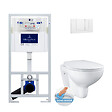 VILLEROY ET BOCH - Pack WC bâti-support + Cuvette Bau sans bride + Abattant softclose + Plaque blanche (ViConnectBau-2) - vignette