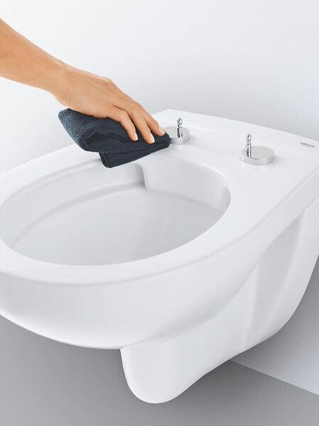 VILLEROY ET BOCH - Pack WC bâti-support + Cuvette Bau sans bride + Abattant softclose + Plaque blanche (ViConnectBau-2) - large