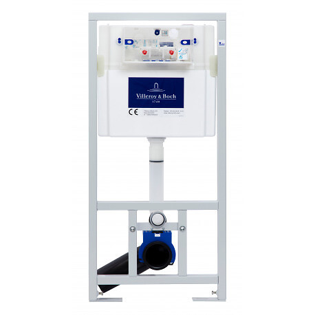 VILLEROY ET BOCH - Pack WC Bâti-support Viconnect + WC sans bride Integra avec fixations invisibles + Abattant frein de chute + Plaque Blanche - large