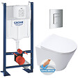 GROHE - Pack WC Bâti autoportant + WC blanc mat sans bride Infinitio + Abattant frein de chute + Plaque chrome, ProjectInfinitioMat-1 - vignette