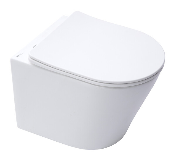 GROHE - Pack WC Bâti autoportant + WC blanc mat sans bride Infinitio + Abattant frein de chute + Plaque chrome, ProjectInfinitioMat-1 - large