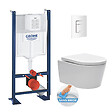 GROHE - Pack WC Bâti autoportant avec Cuvette Swiss Aqua Technologies sans bride + Plaque blanche (ProjectSATrimless-4) - vignette