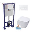 SWISS AQUA TECHNOLOGIES - Pack WC Bati-support autoportant + Cuvette SAT Infinitio sans bride + Abattant soft close + Plaque blanche - vignette