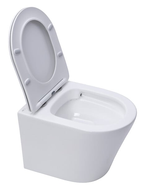 SWISS AQUA TECHNOLOGIES - Pack WC Bati-support autoportant + Cuvette SAT Infinitio sans bride + Abattant soft close + Plaque blanche - large