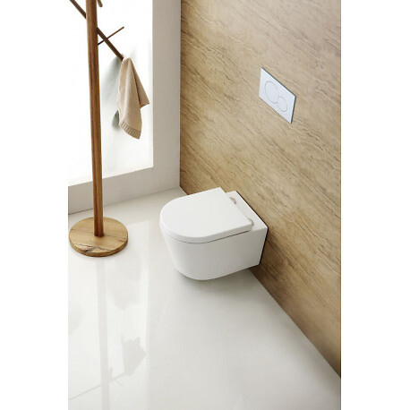 GROHE - Pack WC Rapid SL + cuvette sans bride SAT, fixations cachées + plaque Skate chrome (RapidSL-SATrimless) - large