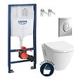 GROHE - Pack WC Bâti-support Rapid SL + Cuvette Vitra S50 + Abattant softclose + Plaque chrome (GROHE-S50softclose-2) - vignette