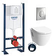 GROHE - Pack WC Bâti Rapid SL Autoportant + Cuvette Vitra S50 + Abattant soft close + Plaque chrome (ProjectS50softclose-2) - vignette