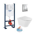 GROHE - Pack WC Bâti Rapid SL Autoportant + Cuvette Roca The Gap sans bride, fixations invisibles + Plaque chrome (ProjectTheGap-1) - vignette