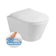GROHE - Pack WC Bâti-support Rapid SL + WC sans bride Lucco Avva + Abattant softclose + Plaque blanche (RapidSL-Avva-3) - vignette