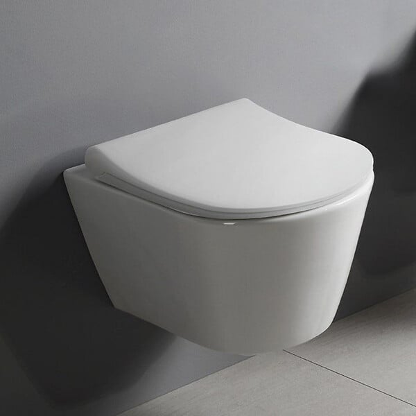 GROHE - Pack WC Bâti-support Rapid SL + WC sans bride Lucco Avva + Abattant softclose + Plaque blanche (RapidSL-Avva-3) - large