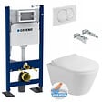 GEBERIT - Pack Autoportant Bâti-support Duofix + WC sans bride Lucco Avva + Abattant softclose + Plaque blanche (AvvaGebX) - vignette