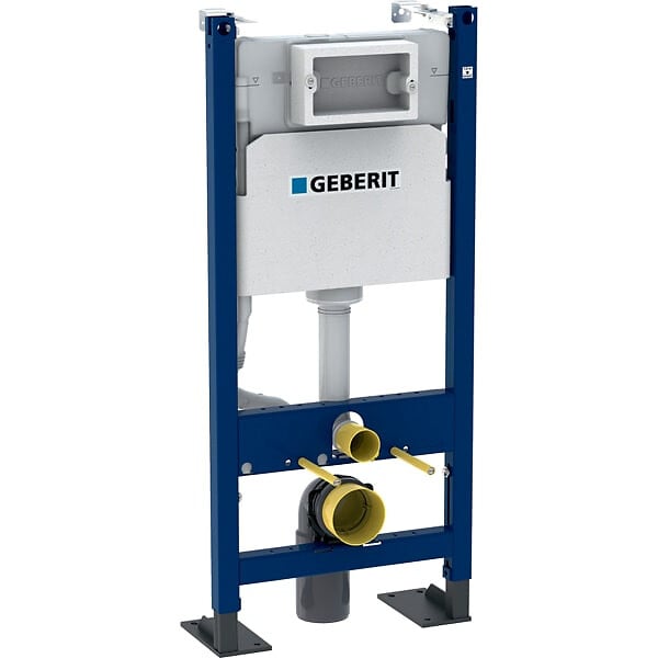 GEBERIT - Pack Autoportant Bâti-support Duofix + WC sans bride Lucco Avva + Abattant softclose + Plaque blanche (AvvaGebX) - large