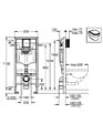 GROHE - Pack WC Bâti-support Rapid SL + Cuvette suspendue Cersanit S-line + Abattant + Plaque Chrome (GROHE-S-LinePro-1) - vignette