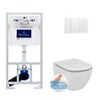 VILLEROY ET BOCH - Pack WC Bâti-support + Cuvette Ideal Standard TESI AquaBlade sans bride fixations invisibles + Plaque blanche (ViConnectTesi-2) - vignette