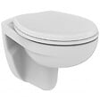GEBERIT - Pack WC Bâti Duofix + Cuvette suspendue Porcher sans bride + Abattant Ideal Standard ASTOR + Plaque blanche (PorcherGeb3) - vignette