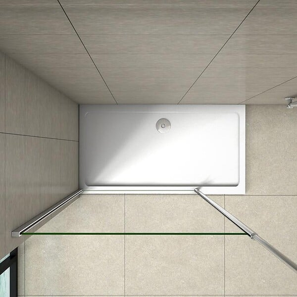 AICA SANITAIRE - AICA barre de stabilisation au plafond extensible 203-320cm, barre de fixation cylindrique avec la finition chromée pour douche à l'italienne - large