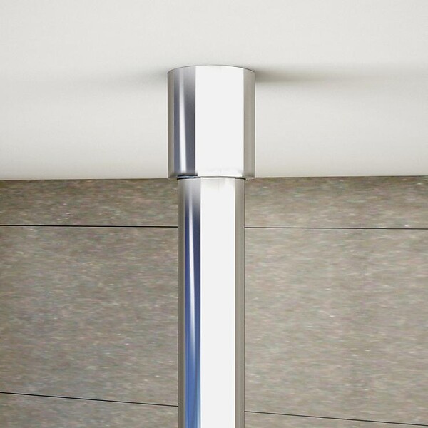 AICA SANITAIRE - AICA barre de stabilisation au plafond extensible 203-320cm, barre de fixation cylindrique avec la finition chromée pour douche à l'italienne - large