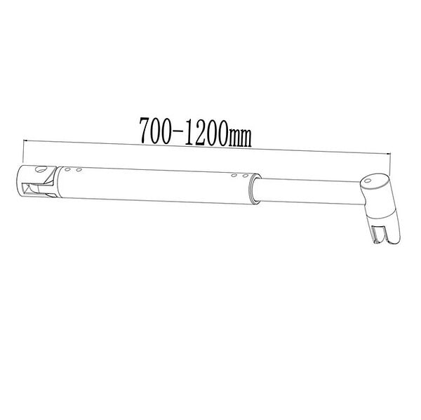AICA SANITAIRE - AICA barre de stabilisation extensible 70-120cm pour douche à l'italienne, barre de fixation cylindrique en aluminium avec la finition NOIR MAT - large