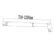 AICA SANITAIRE - AICA barre de stabilisation extensible 70-120cm pour douche à l'italienne, barre de fixation cylindrique en aluminium avec la finition NOIR MAT - vignette
