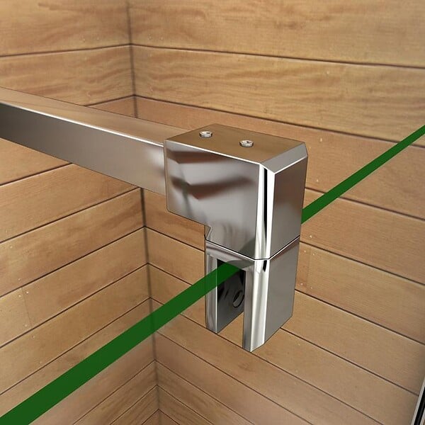 AICA SANITAIRE - AICA barre de stabilisation 90cm pour douche à l'italienne, barre de fixation carrée avec la finition chromée, la pince tournée - large
