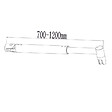 AICA SANITAIRE - AICA barre de stabilisation extensible 70-120cm pour douche à l'italienne, barre de fixation cylindrique en aluminium avec la finition chromée - vignette