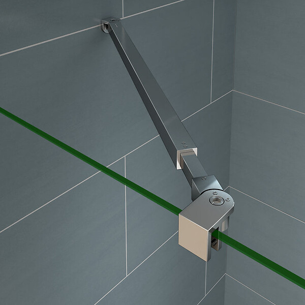 AICA SANITAIRE - Aica Barre De Stabilisation Extensible 73-120cm pour douche à l'italienne, Barre De Fixation Carrée En Aluminium Avec La Finition Chromée - large