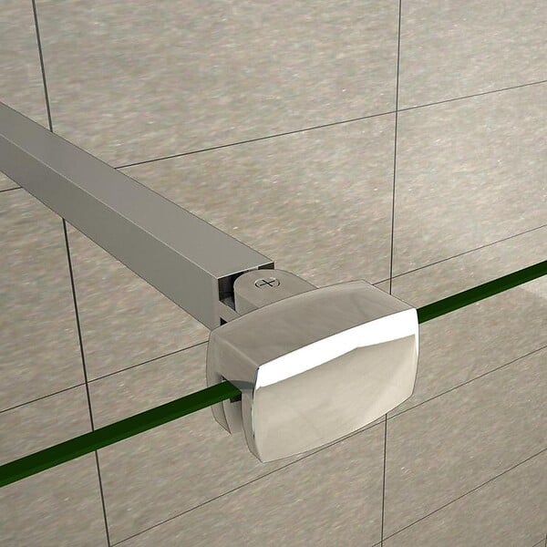 AICA SANITAIRE - AICA barre de stabilisation 90cm, barre de fixation avec la pince renforcé en chromé pour douche à l'italienne - large