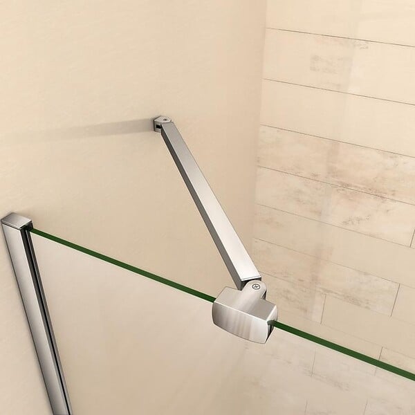 AICA SANITAIRE - AICA barre de stabilisation 90cm, barre de fixation avec la pince renforcé en chromé pour douche à l'italienne - large
