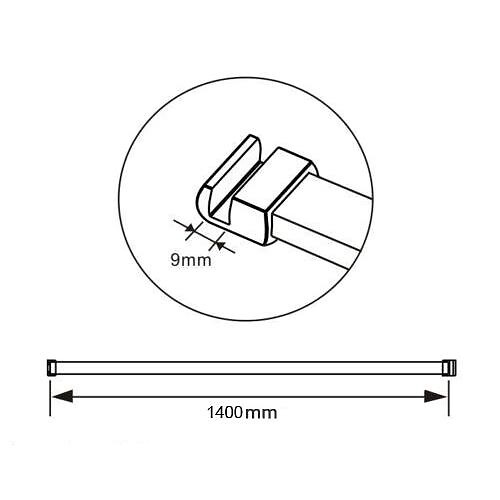 AICA SANITAIRE - AICA barre de fixation 140cm, barre de stabilisation avec la finition chromée pour douche à l'italienne - large