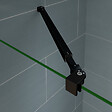 AICA SANITAIRE - Aica Barre De Stabilisation Extensible 73-120cm pour douche à l'italienne, Barre De Fixation Carrée En Aluminium Avec La Finition Noir Mat - vignette