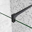 AICA SANITAIRE - AICA barre de stabilisation 90cm pour douche à l'italienne, barre de fixation carrée avec la finition NOIR MAT, la pince tournée - vignette