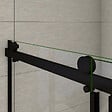 AICA SANITAIRE - AICA porte de douche noire 100x200cm porte de douche coulissante en 8mm verre anticalcaire installation en niche - vignette