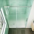 AICA SANITAIRE - AICA porte de douche coulissante 120x190cm verre sablé au centre avec l'amortisseur porte coulissante - vignette